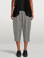 Tapered Wool Trousers Houndstooth Print