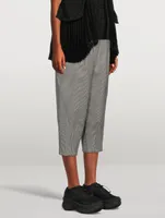 Tapered Wool Trousers Houndstooth Print