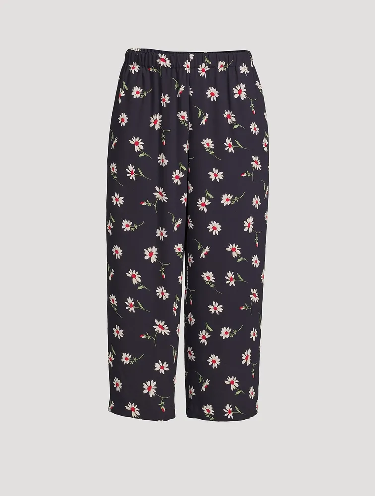 Wide-Leg Trousers Floral Print