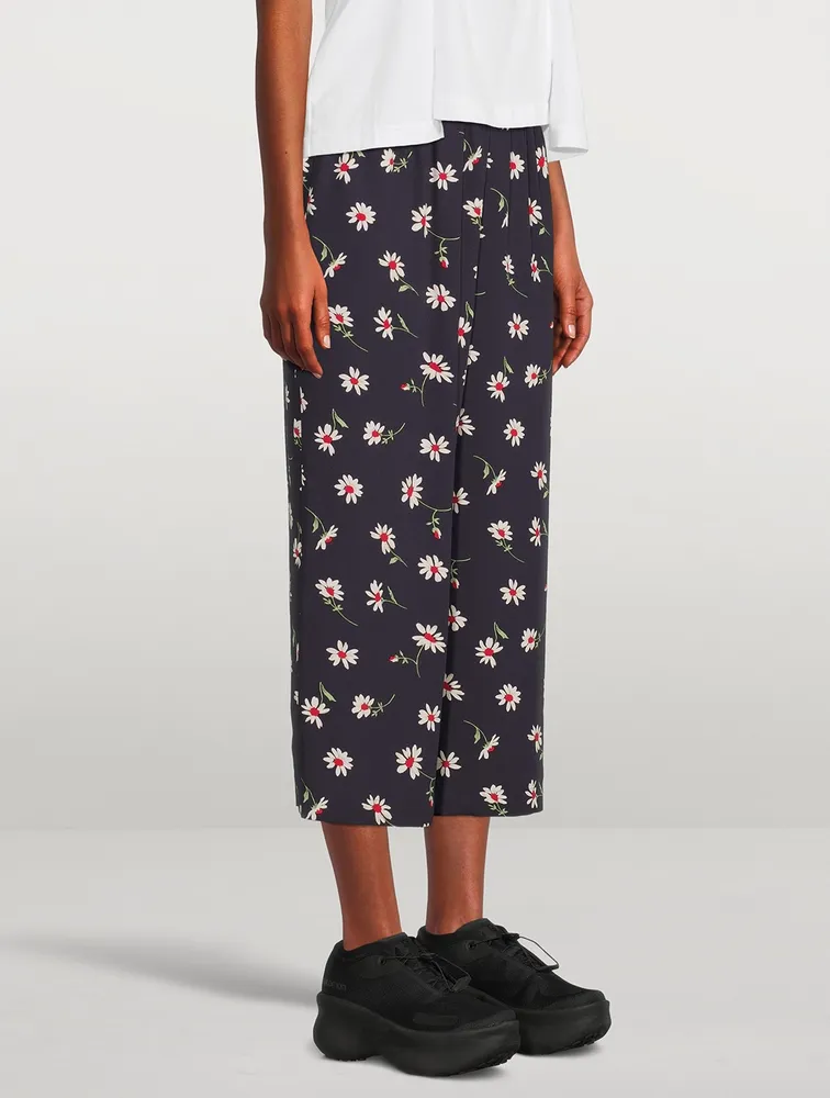 Wide-Leg Trousers Floral Print