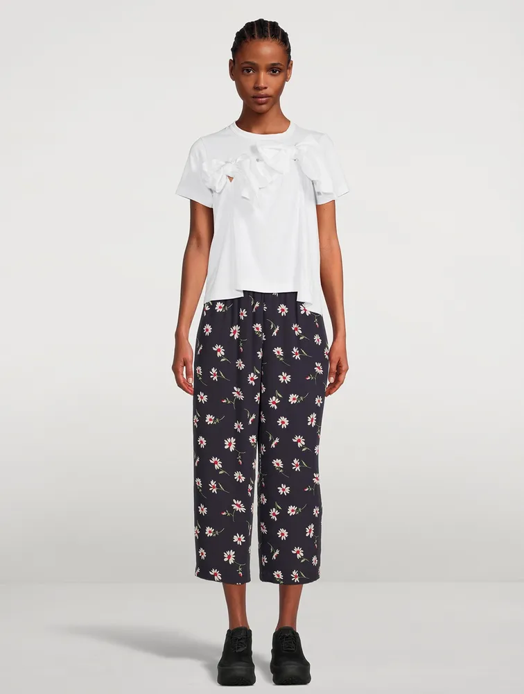 Wide-Leg Trousers Floral Print