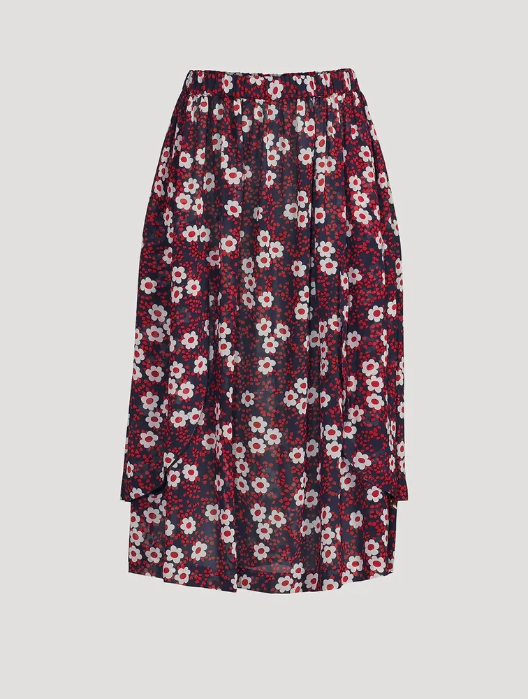 Midi Skirt Floral Print