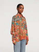 Cotton Voile Printed Blouse