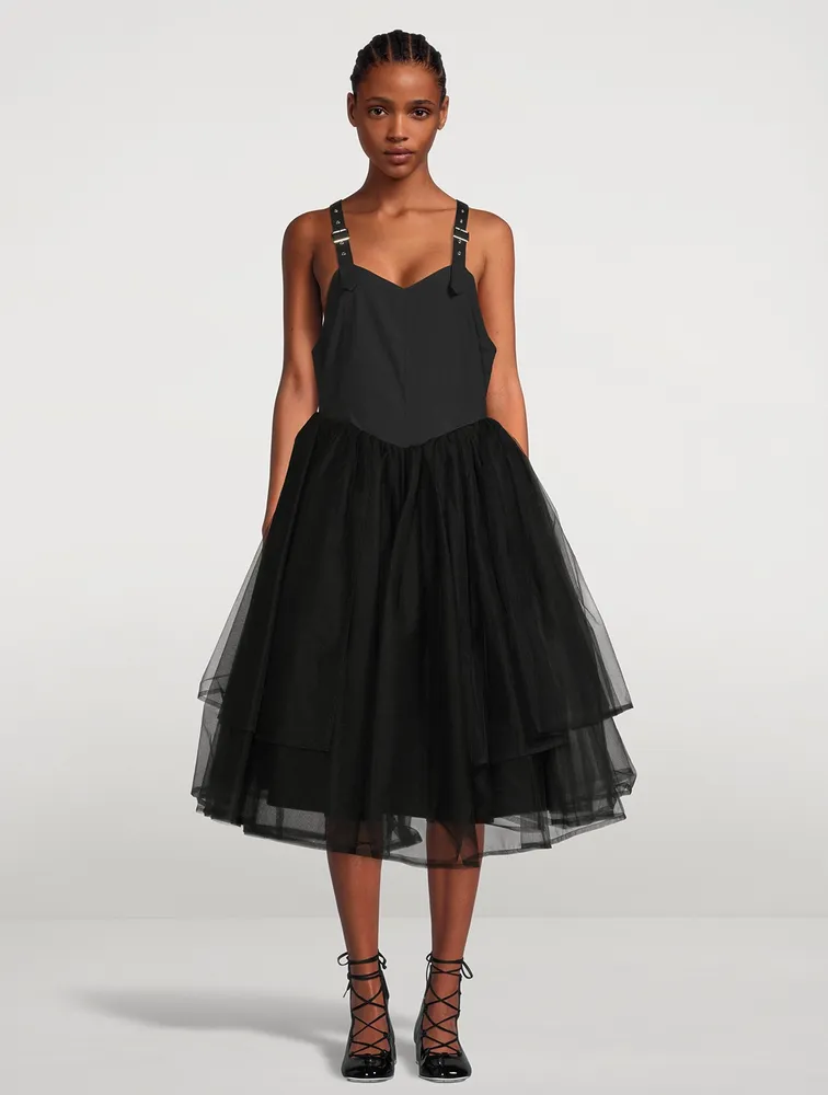 Tulle And Cotton Midi Dress