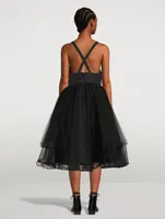 Tulle And Cotton Midi Dress