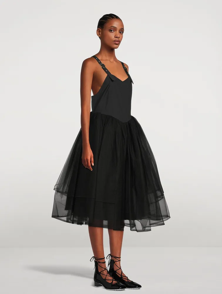 Tulle And Cotton Midi Dress