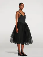 Tulle And Cotton Midi Dress