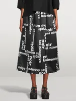 Satin Midi Skirt Logo Print