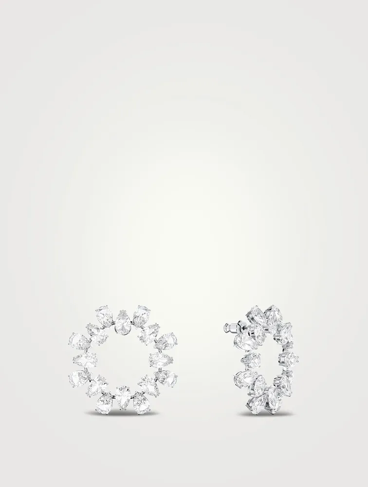 Millenia Pear Crystal Hoop Earrings