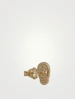 14K Gold Skull Stud Earrings