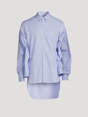 Cotton Shirt With Dropped Hem