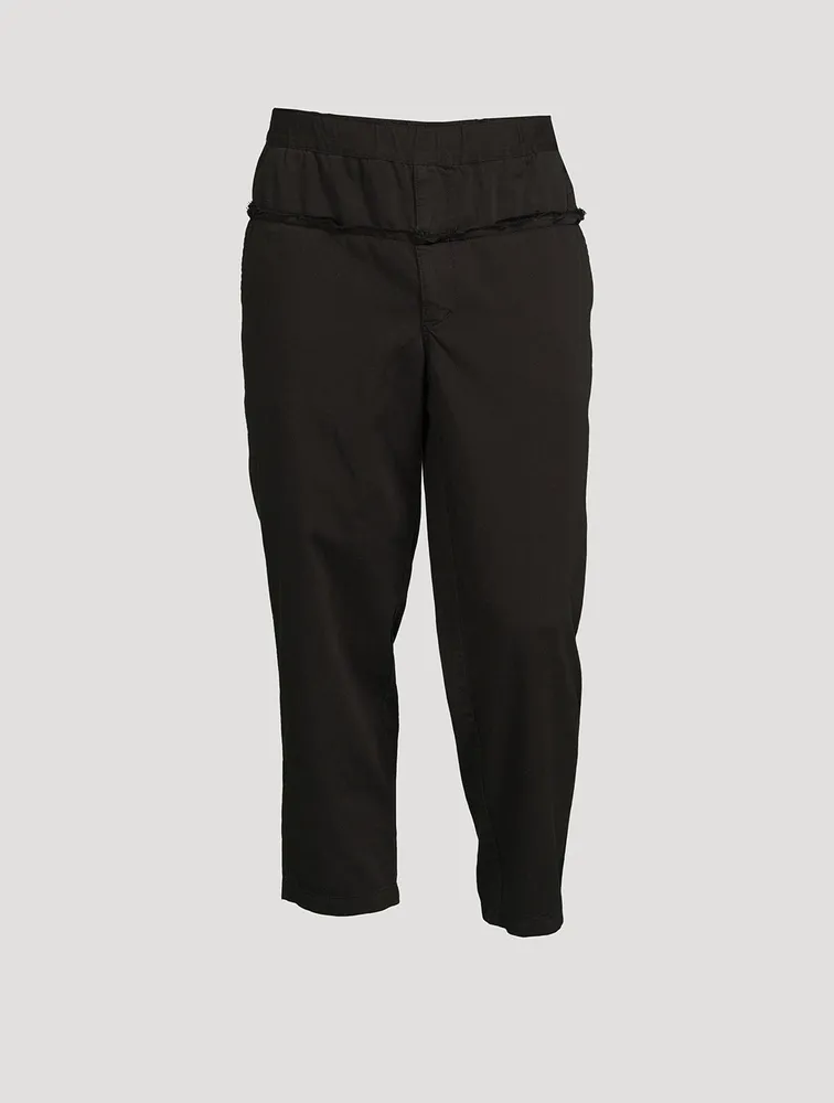 Cotton-Blend Cropped Pants