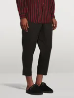 Cotton-Blend Cropped Pants