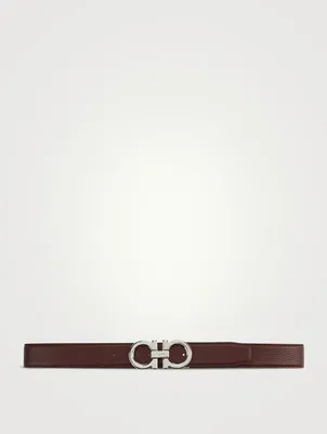 Reversible And Adjustable Gancini Leather Belt