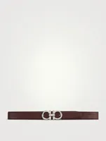 Reversible And Adjustable Gancini Leather Belt