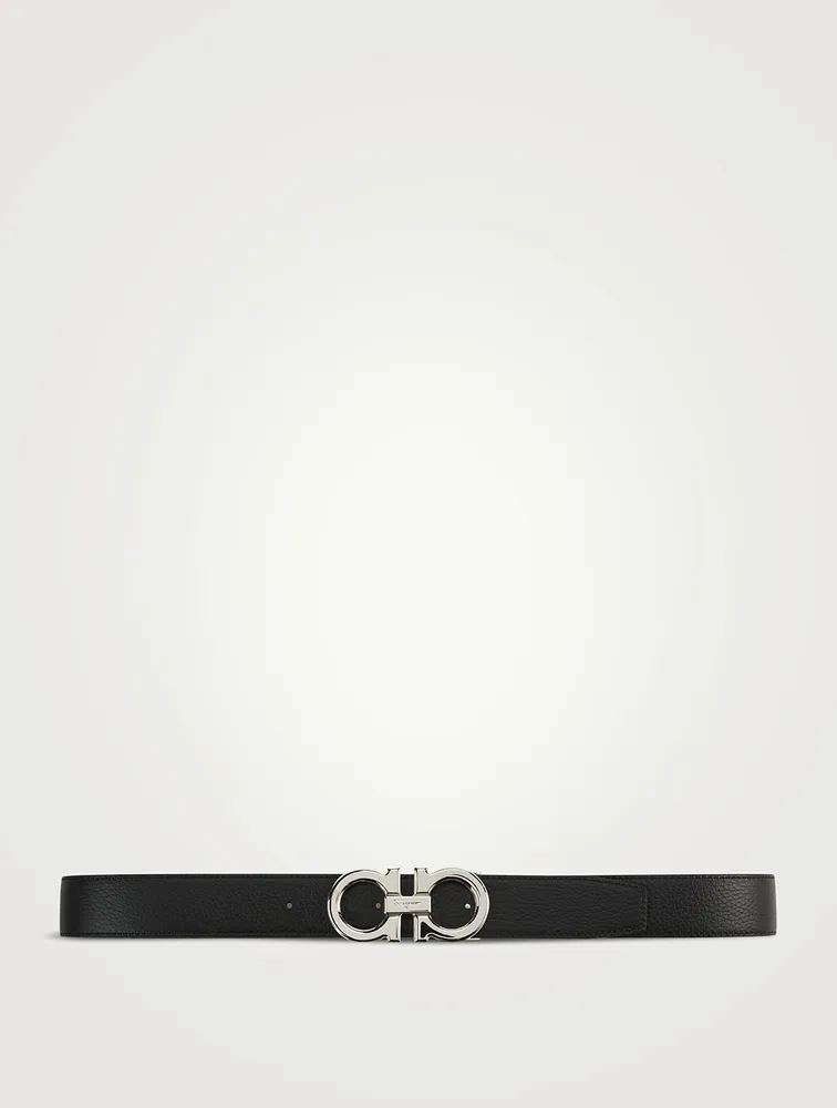 Reversible And Adjustable Gancini Leather Belt