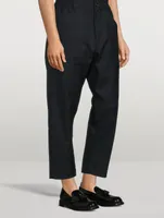 Wool-Blend Cropped Pants