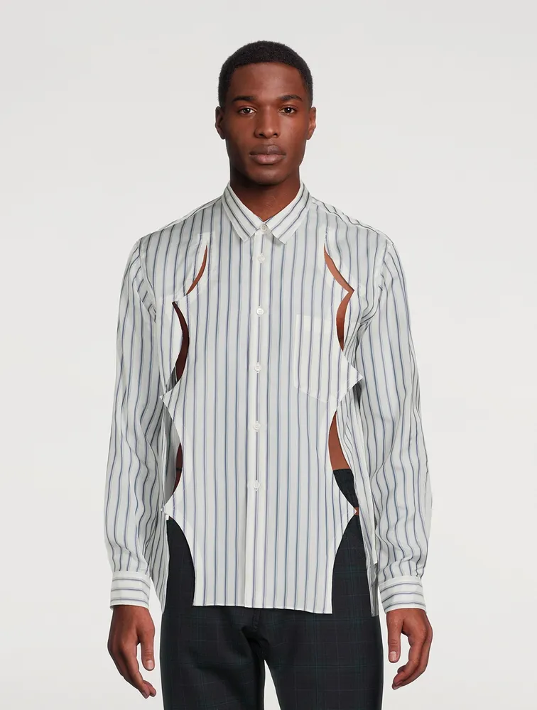Cut-Out Striped Shirt