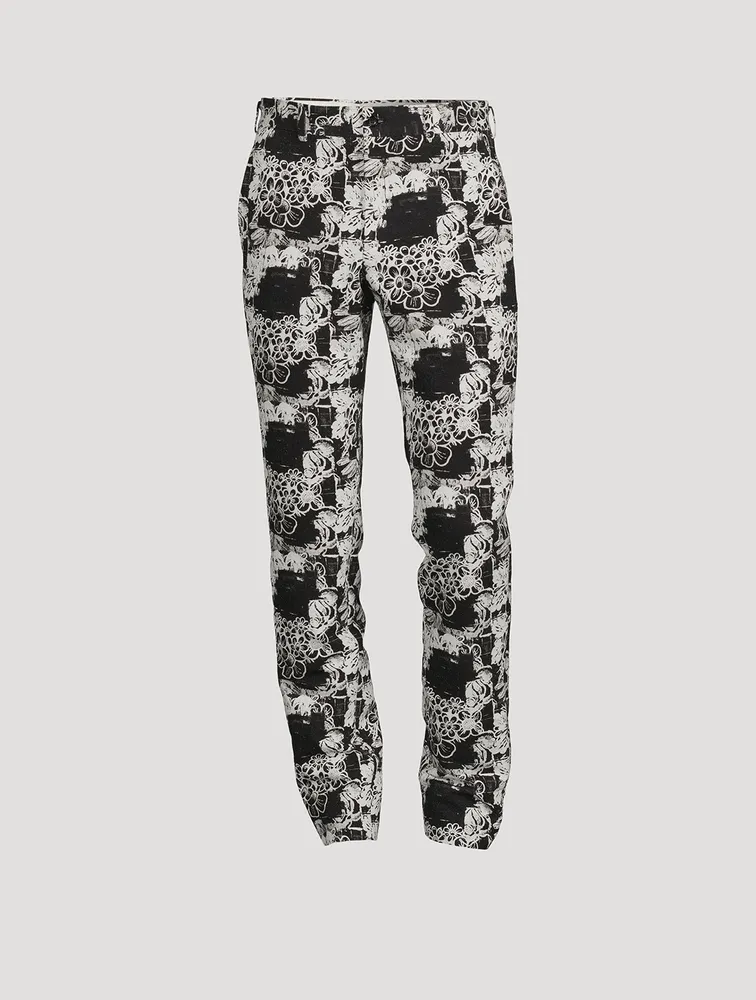 Cotton Dress Pants Floral Print