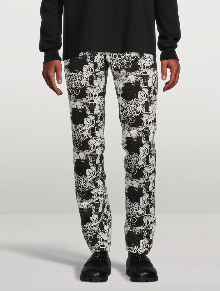 Cotton Dress Pants Floral Print