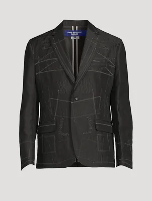 Wool-Blend Jacket With Stitching