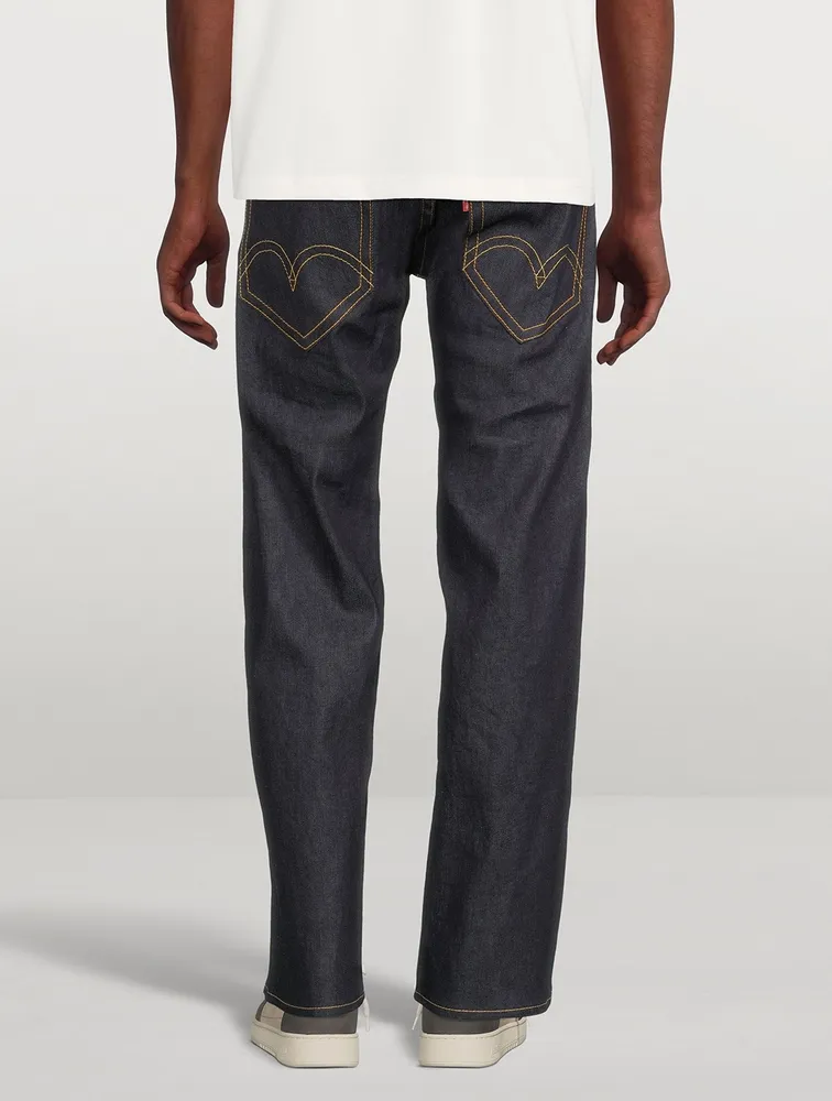 Cotton And Linen Straight-Leg Jeans