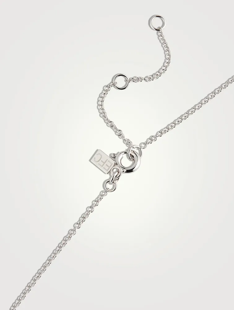 14K White Gold Diamond Heart Choker Necklace