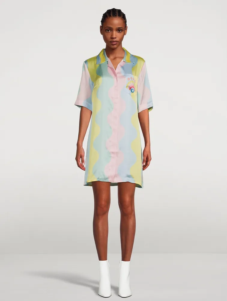 Silk Mini Shift Dress