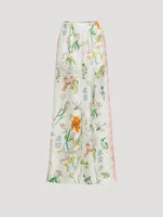 Silk Printed Wide-Leg Pants