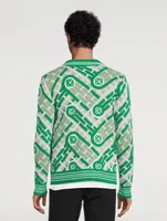 Monogram Knit Zip Polo Sweater