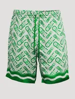 Ping Pong Monogram Silk Shorts