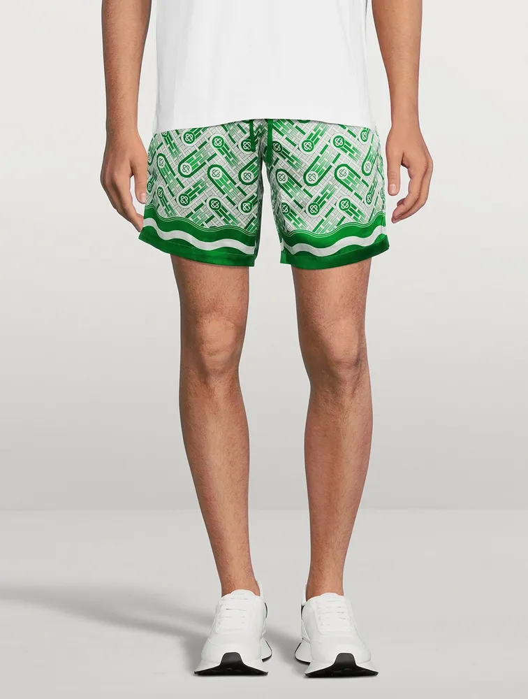 Ping Pong Monogram Silk Shorts