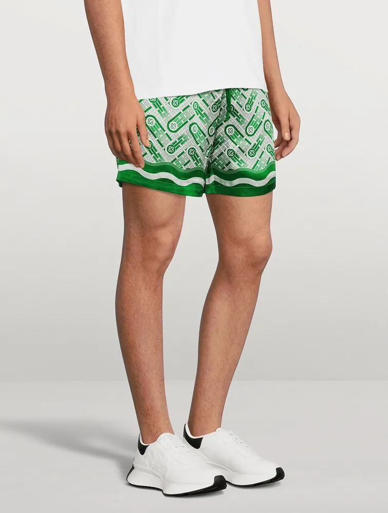 Ping Pong Monogram Silk Shorts