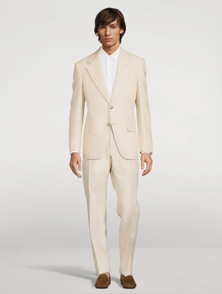 Cooper Wool And Silk Poplin Tailored Pants