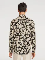 Cotton-Blend Shirt Floral Print