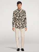 Cotton-Blend Shirt Floral Print