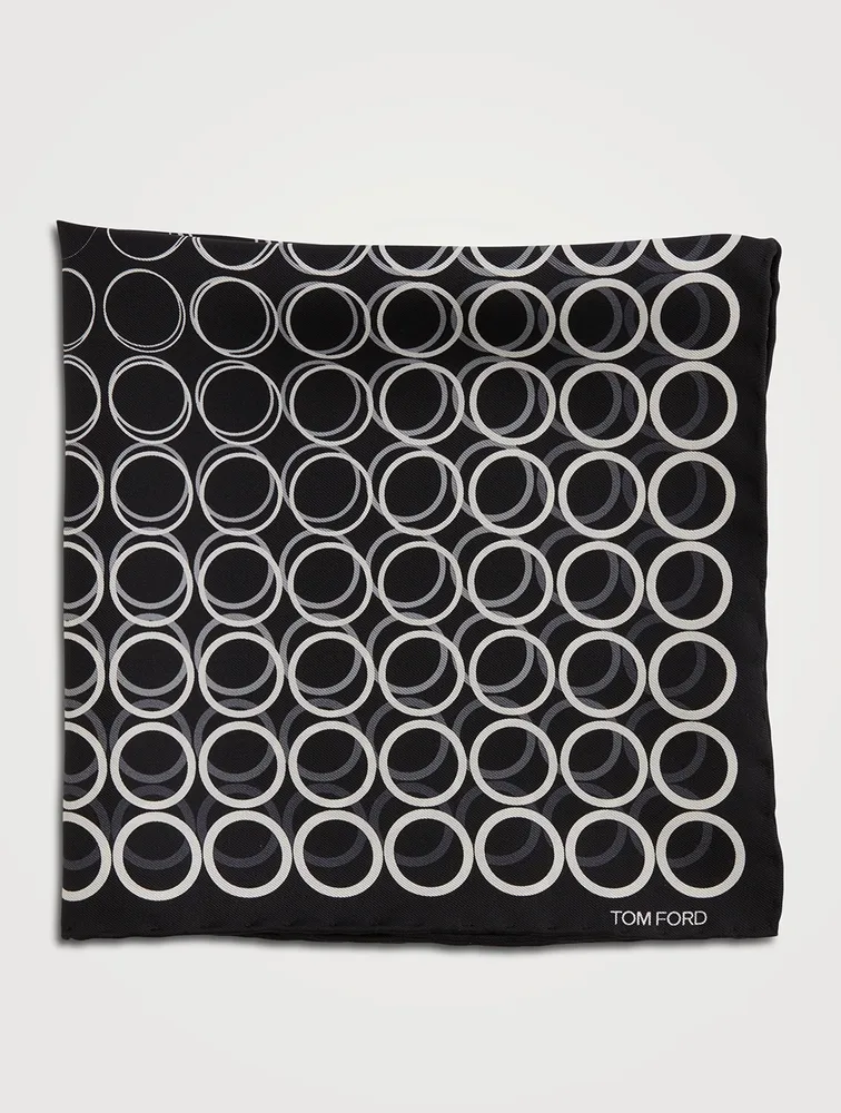 Silk Pocket Square In Geometric Print