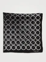 Silk Pocket Square In Geometric Print