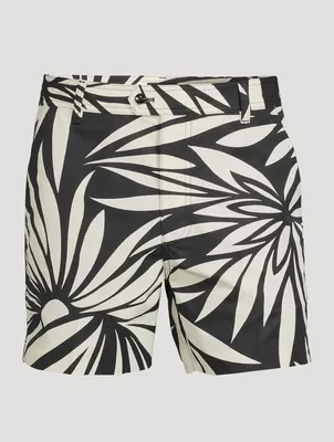 Cotton Stretch Printed Shorts