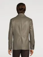 Leather Single-Breasted Jacket