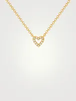 Baby 14K Gold Open Heart Pendant Necklace With Diamonds