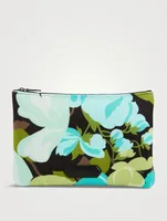 Neoprene Scuba Pouch In Abstract Floral Print