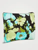 Neoprene Scuba Pouch In Abstract Floral Print