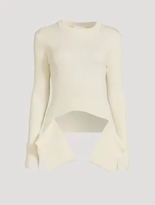 Cut-Out Ribbed Sweater