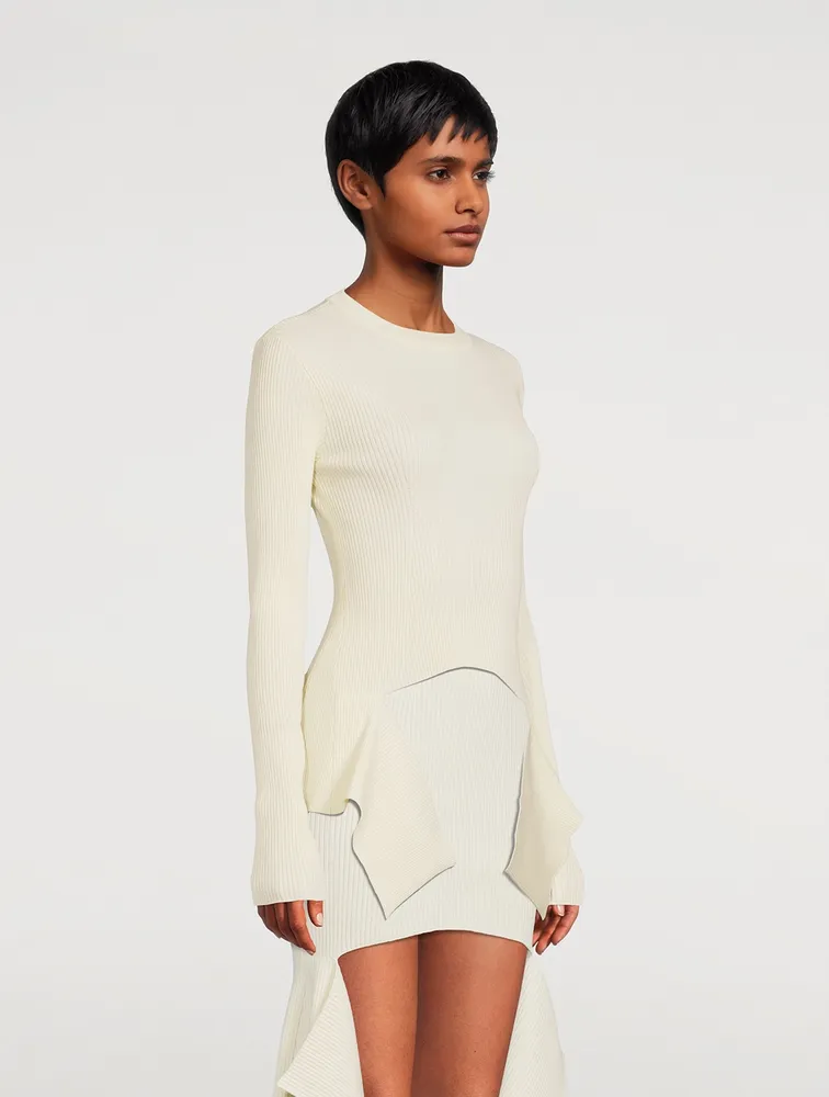 Cut-Out Ribbed Sweater