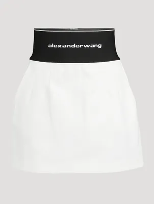 Logo-Elastic Mini Skirt