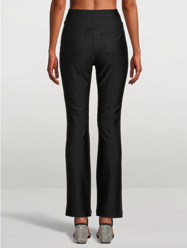 High-Waisted Leather And Jersey Trousers