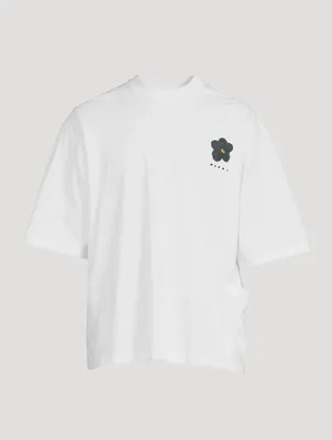 Jersey Crewneck T-Shirt Daisy Print