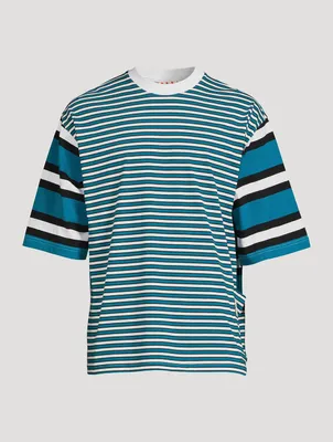 Cotton Jersey T-Shirt Striped Print