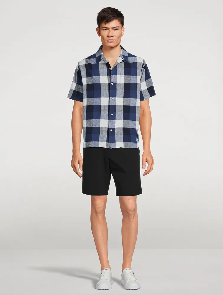 Carsten Cotton And Linen Shirt Check Print